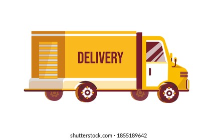 Delivery Truck Icon Yellow Delivery Truck Stock Vector (Royalty Free ...