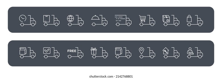 delivery truck icons set . delivery truck pack symbol vector elements for infographic web