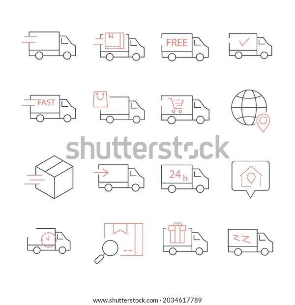 delivery truck  icons set. delivery truck\
 pack symbol vector elements for infographic\
web