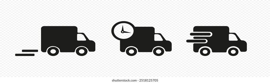 Delivery truck icons set. Shipping fast.  Vector for apps and websites