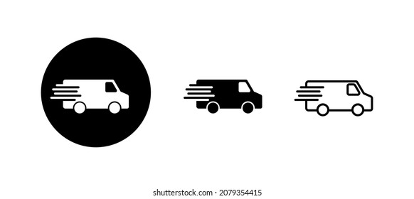 Delivery truck icons set. Delivery truck sign and symbol. Shipping fast delivery icon