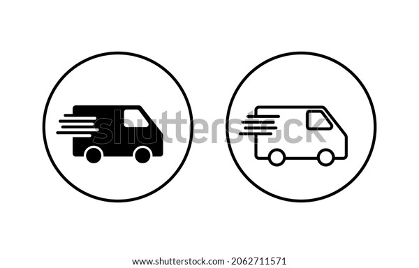 Delivery truck icons set. Delivery truck\
sign and symbol. Shipping fast delivery\
icon