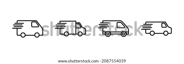 Delivery truck icons set. Delivery truck
sign and symbol. Shipping fast delivery
icon