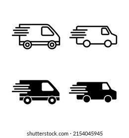 Delivery truck icons vector. Delivery truck sign and symbol. Shipping fast delivery icon