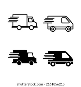 Delivery truck icons vector. Delivery truck sign and symbol. Shipping fast delivery icon