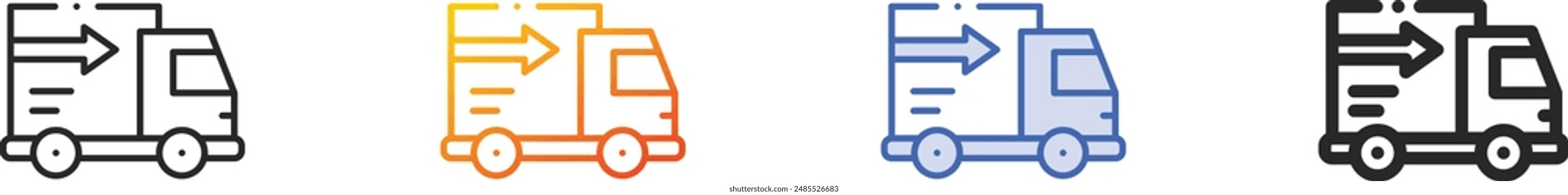 delivery truck icon.Thin Linear, Gradient, Blue Stroke and bold Style Design Isolated On White Background