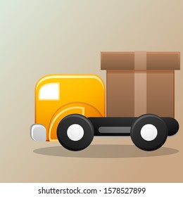delivery Truck Illustration design, Cartoon style, Vector eps10.