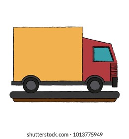 Delivery truck isolated