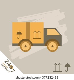 Delivery truck. Isolated delivery truck.