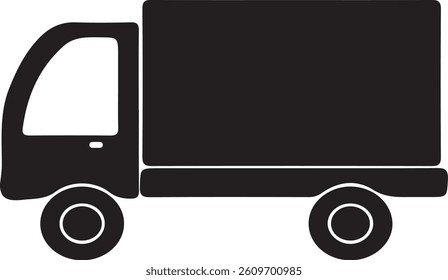 delivery truck isolated icon vector illustration design  black and white silhouette