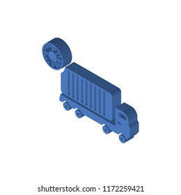 Delivery truck isometric left top view 3D icon