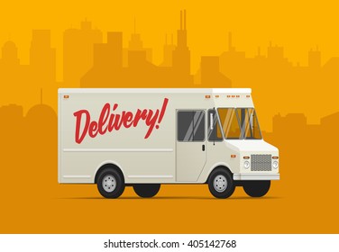 Delivery truck. Isometric styled vector illustration.