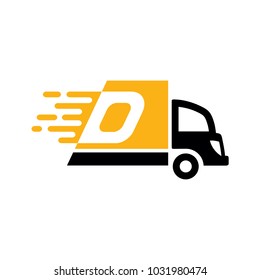 Delivery Truck With Letter O Logo Template