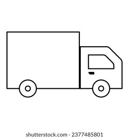 Delivery truck line art element. Simple flat vector with business theme. Business.