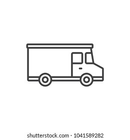 Delivery truck line icon.