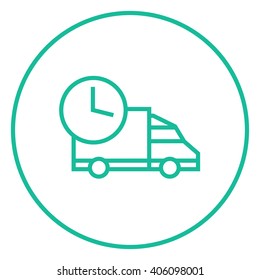 Delivery truck line icon.