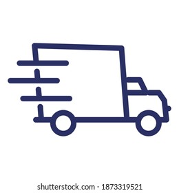 delivery truck line icon, outline vector illustration.