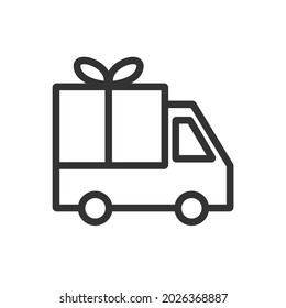 delivery truck line icon vector