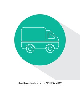 Delivery Truck line icon. Vector illustration.