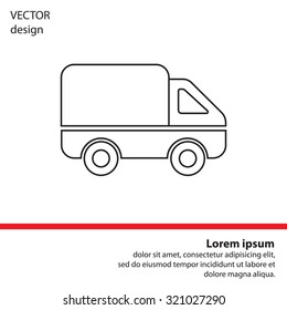 Delivery Truck line icon. Vector illustration.