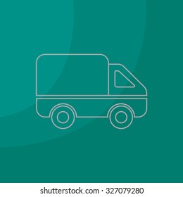 Delivery Truck line icon. Vector illustration.
