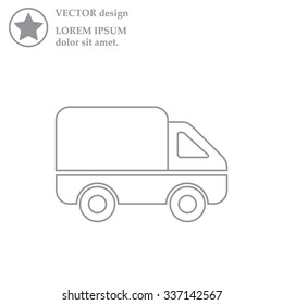 Delivery Truck line icon. Vector illustration.