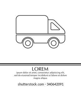 Delivery Truck line icon. Vector illustration.