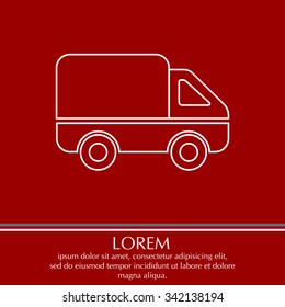 Delivery Truck line icon. Vector illustration.