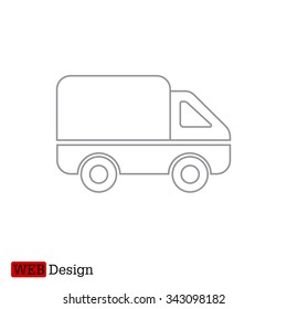 Delivery Truck line icon. Vector illustration.