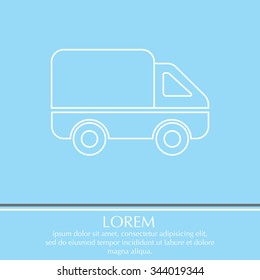 Delivery Truck line icon. Vector illustration.