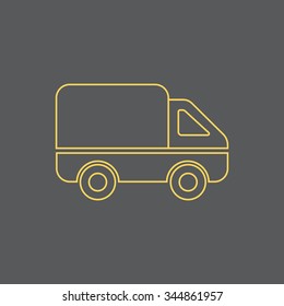 Delivery Truck line icon. Vector illustration.