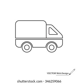 Delivery Truck line icon. Vector illustration.