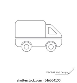 Delivery Truck line icon. Vector illustration.