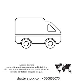Delivery Truck line icon. Vector illustration.
