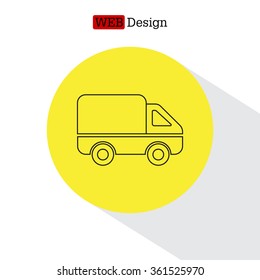Delivery Truck line icon. Vector illustration.