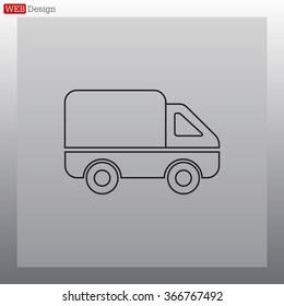 Delivery Truck line icon. Vector illustration.