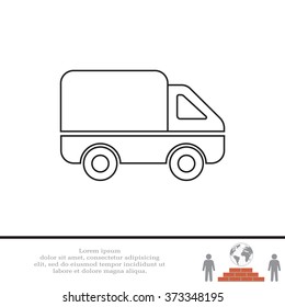 Delivery Truck line icon. Vector illustration.