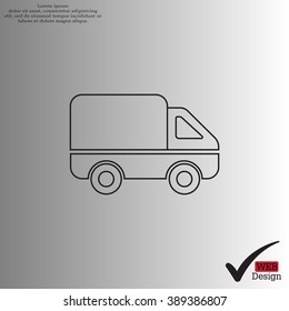 Delivery Truck line icon. Vector illustration.