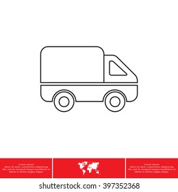 Delivery Truck line icon. Vector illustration.