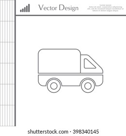 Delivery Truck line icon. Vector illustration.