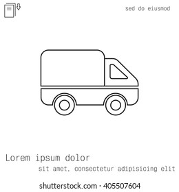 Delivery Truck line icon. Vector illustration.
