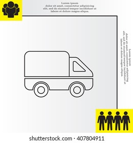 Delivery Truck line icon. Vector illustration.