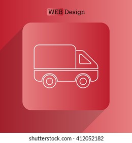 Delivery Truck line icon. Vector illustration.