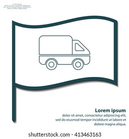 Delivery Truck line icon. Vector illustration.