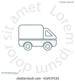 Delivery Truck line icon. Vector illustration.