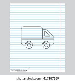 Delivery Truck line icon. Vector illustration.