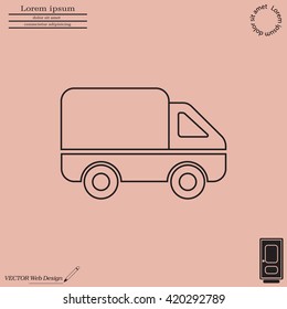 Delivery Truck line icon. Vector illustration.