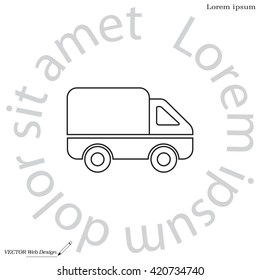 Delivery Truck line icon. Vector illustration.