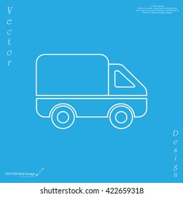 Delivery Truck line icon. Vector illustration.