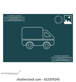 Delivery Truck line icon. Vector illustration.